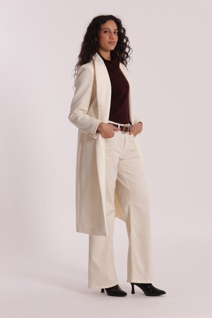 CAPPOTTO LUNGO TESSUTO DIAGONALE