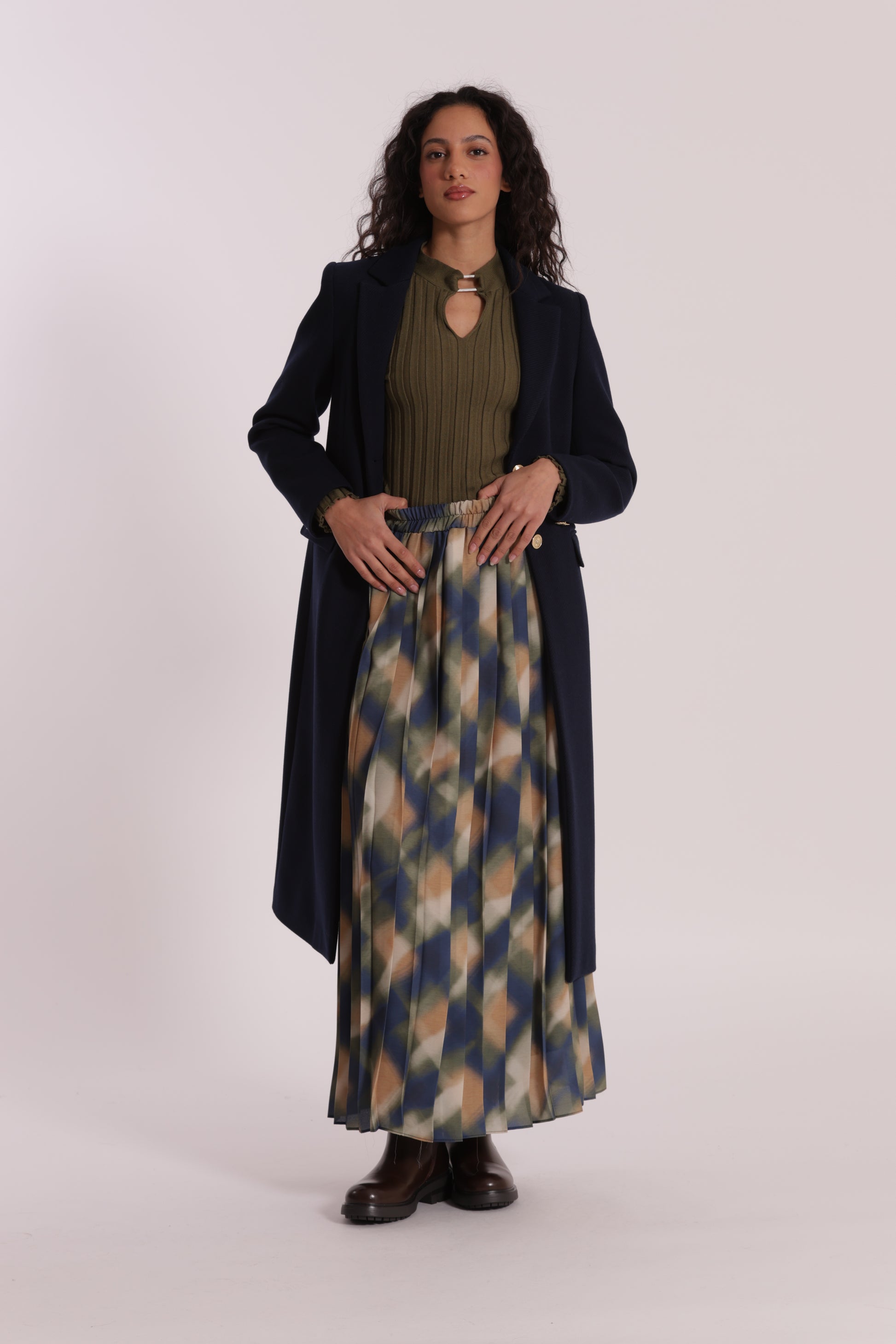 CAPPOTTO LUNGO TESSUTO DIAGONALE