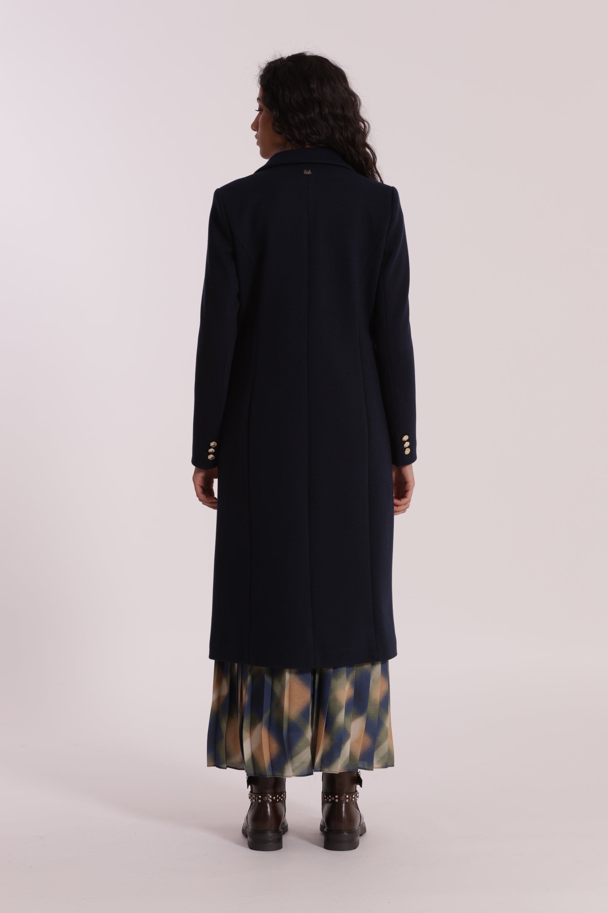 CAPPOTTO LUNGO TESSUTO DIAGONALE