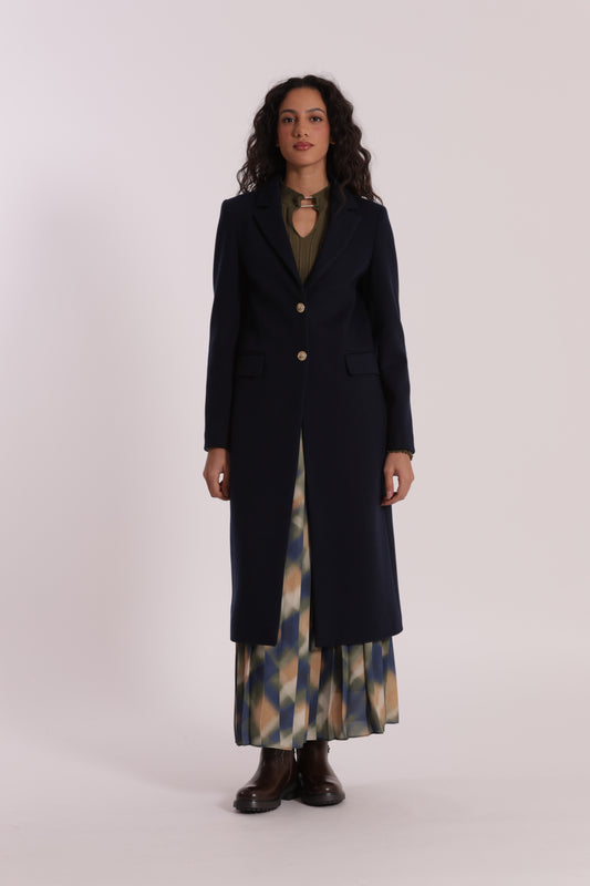 CAPPOTTO LUNGO TESSUTO DIAGONALE
