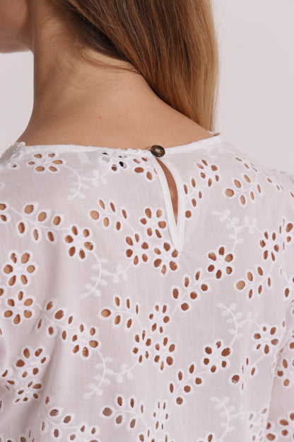 BLUSA SCOLLO A V IN SANGALLO