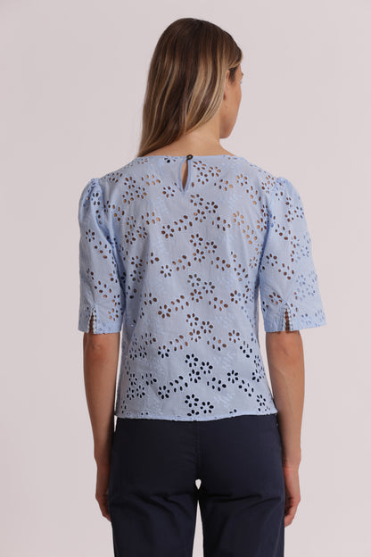 BLUSA SCOLLO A V IN SANGALLO
