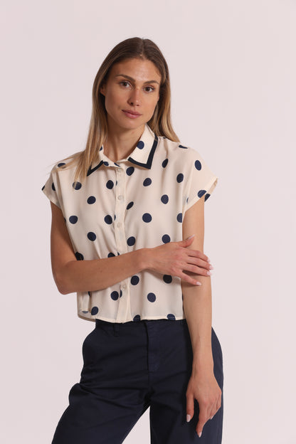 CAMICIA A MANICHE CORTE FANTASIA POIS