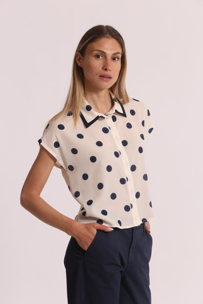 CAMICIA A MANICHE CORTE FANTASIA POIS