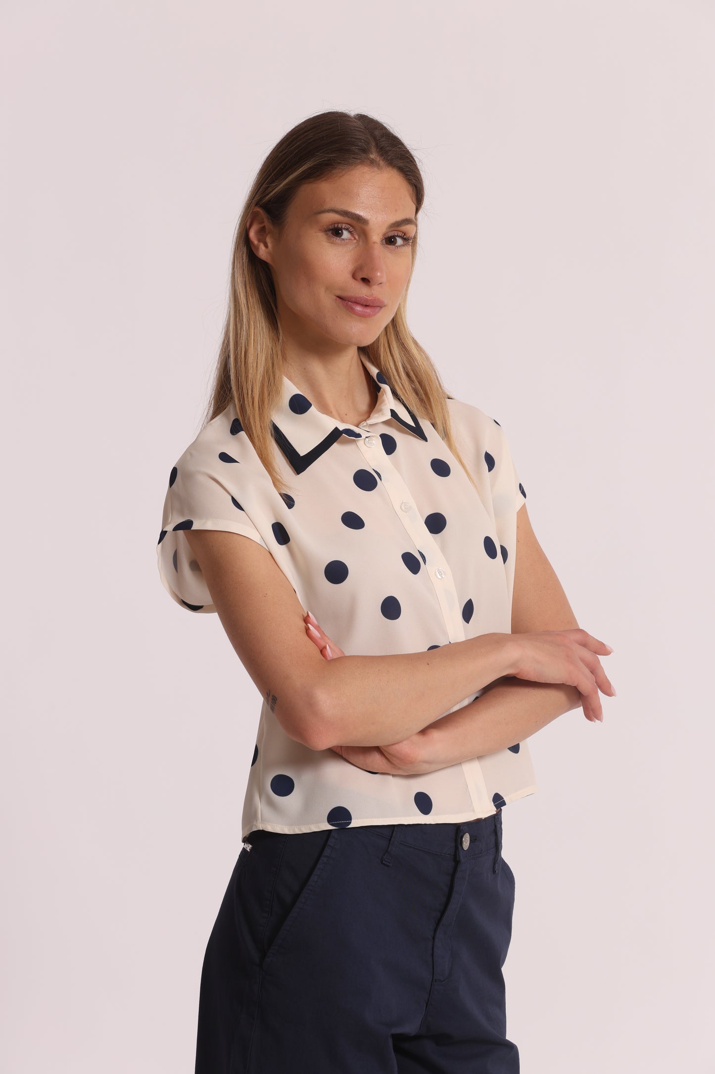 CAMICIA A MANICHE CORTE FANTASIA POIS