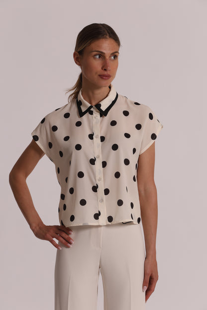 CAMICIA A MANICHE CORTE FANTASIA POIS