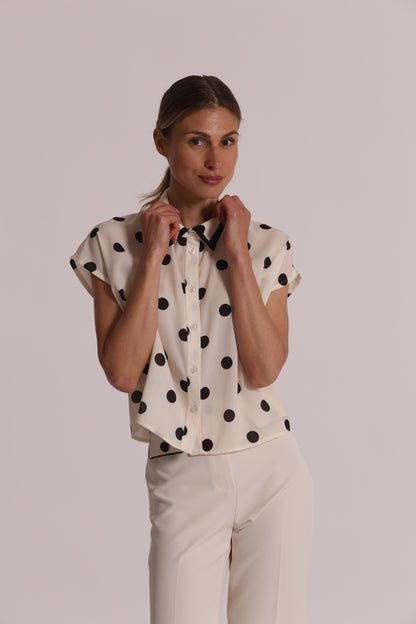 CAMICIA A MANICHE CORTE FANTASIA POIS