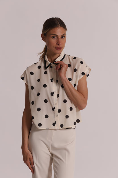 CAMICIA A MANICHE CORTE FANTASIA POIS