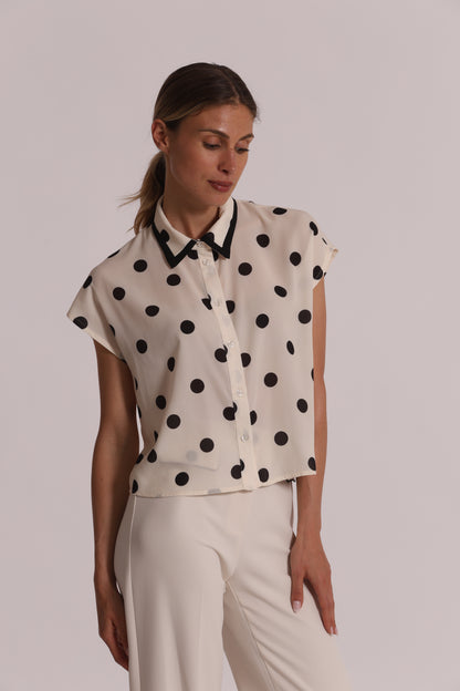 CAMICIA A MANICHE CORTE FANTASIA POIS