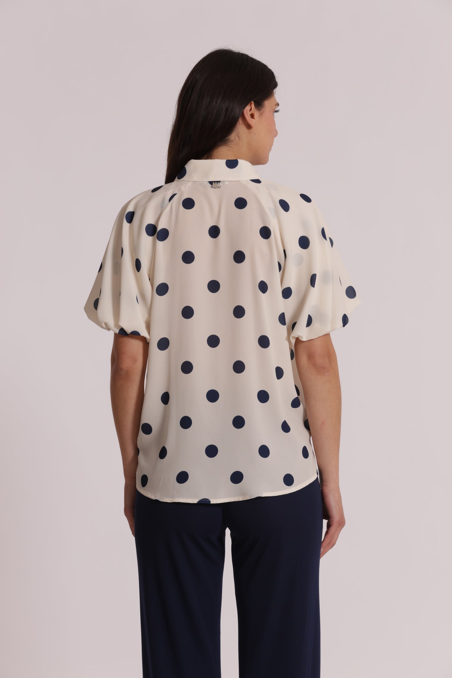 BLUSA CON MANICHE A PALLONCINO FANTASIA POIS
