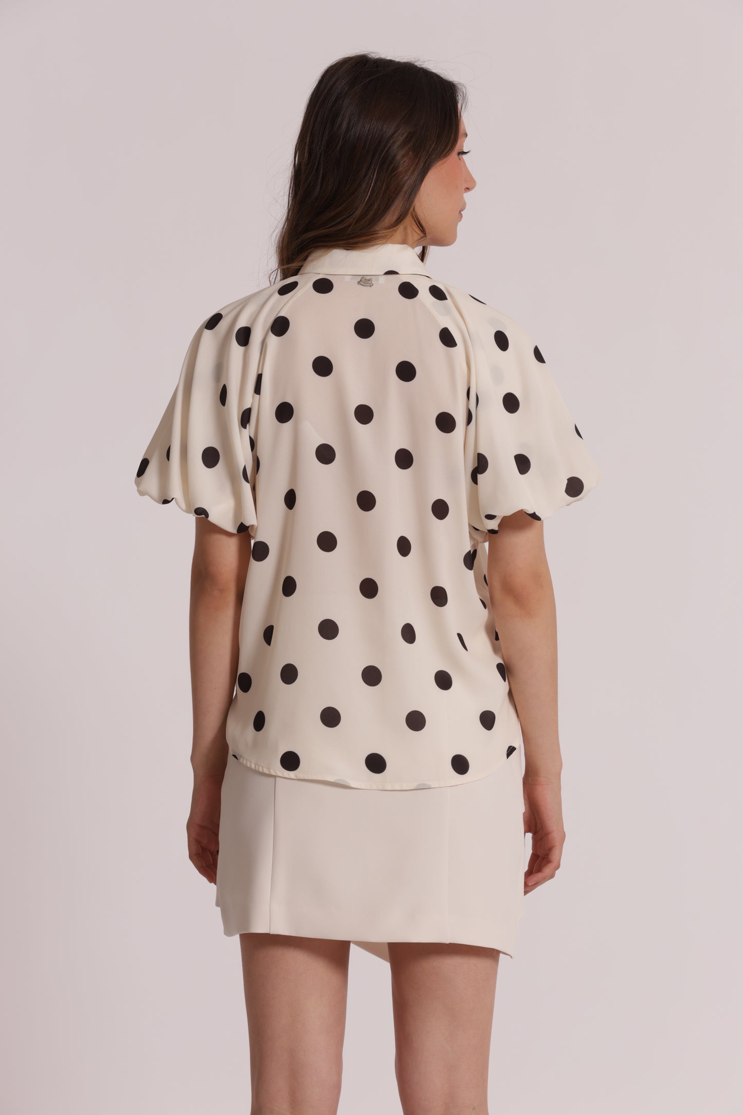 BLUSA CON MANICHE A PALLONCINO FANTASIA POIS