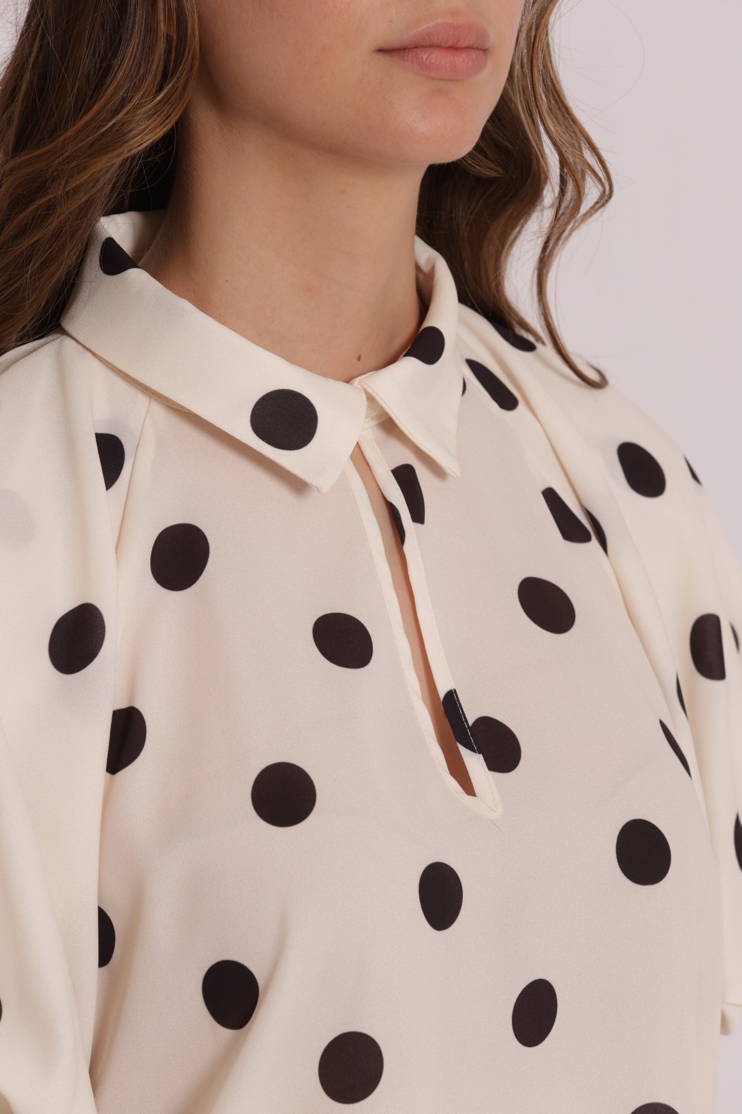 BLUSA CON MANICHE A PALLONCINO FANTASIA POIS