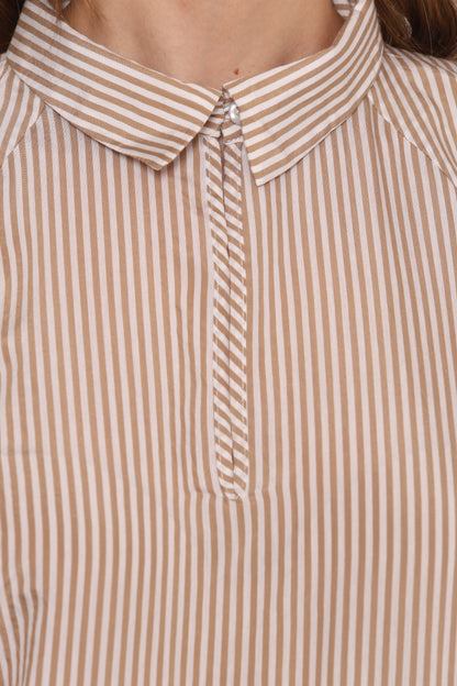 BLUSA CON MANICHE A PALLONCINO A RIGHE