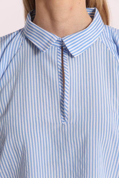 BLUSA CON MANICHE A PALLONCINO A RIGHE