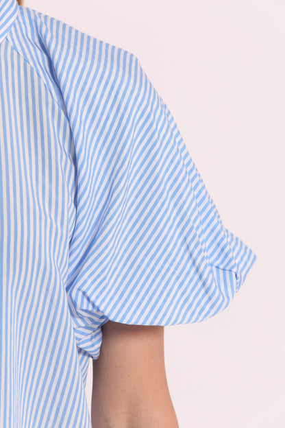 BLUSA CON MANICHE A PALLONCINO A RIGHE