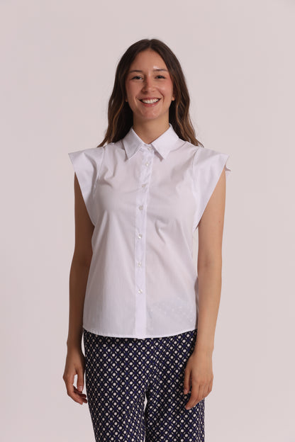 CAMICIA IN COTONE CON MANICA ALETTA