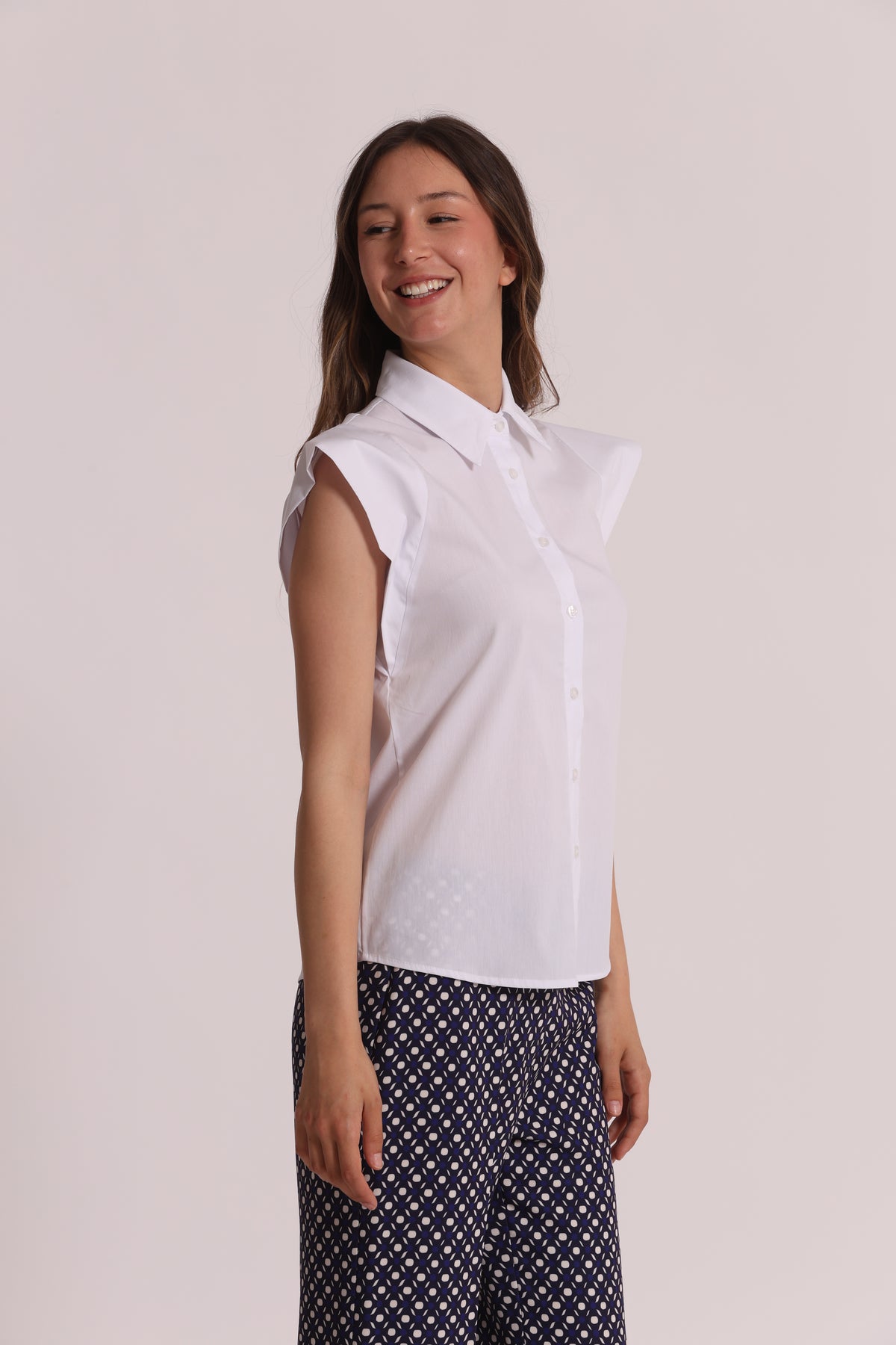 CAMICIA IN COTONE CON MANICA ALETTA