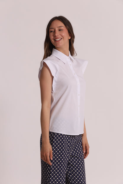 CAMICIA IN COTONE CON MANICA ALETTA