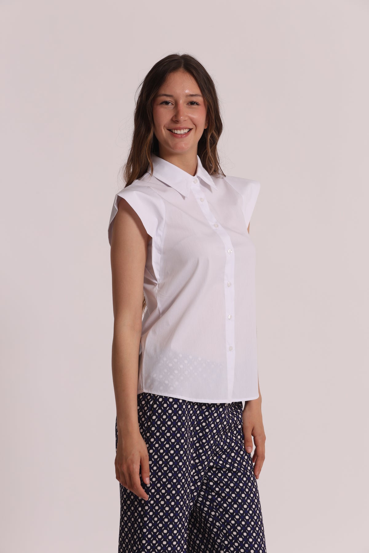 CAMICIA IN COTONE CON MANICA ALETTA