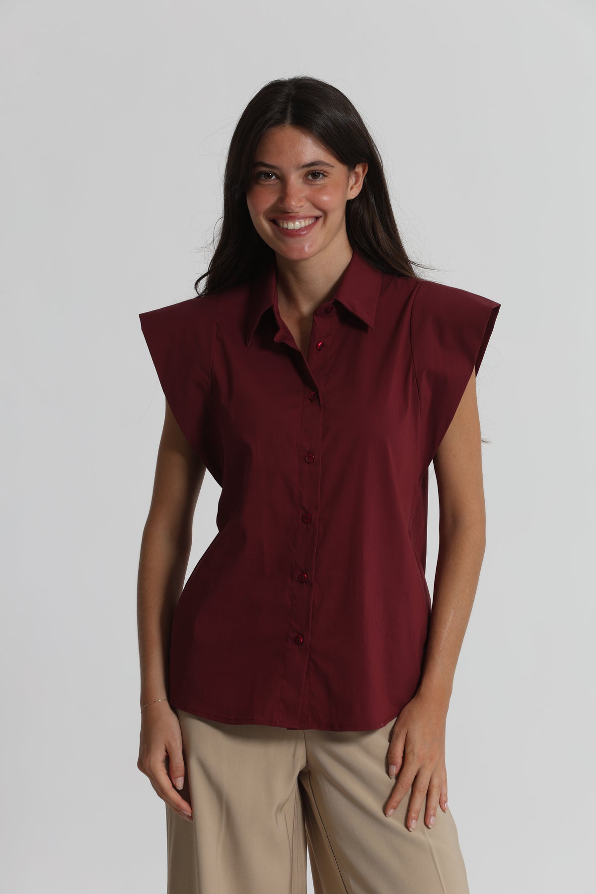CAMICIA IN COTONE CON MANICA ALETTA