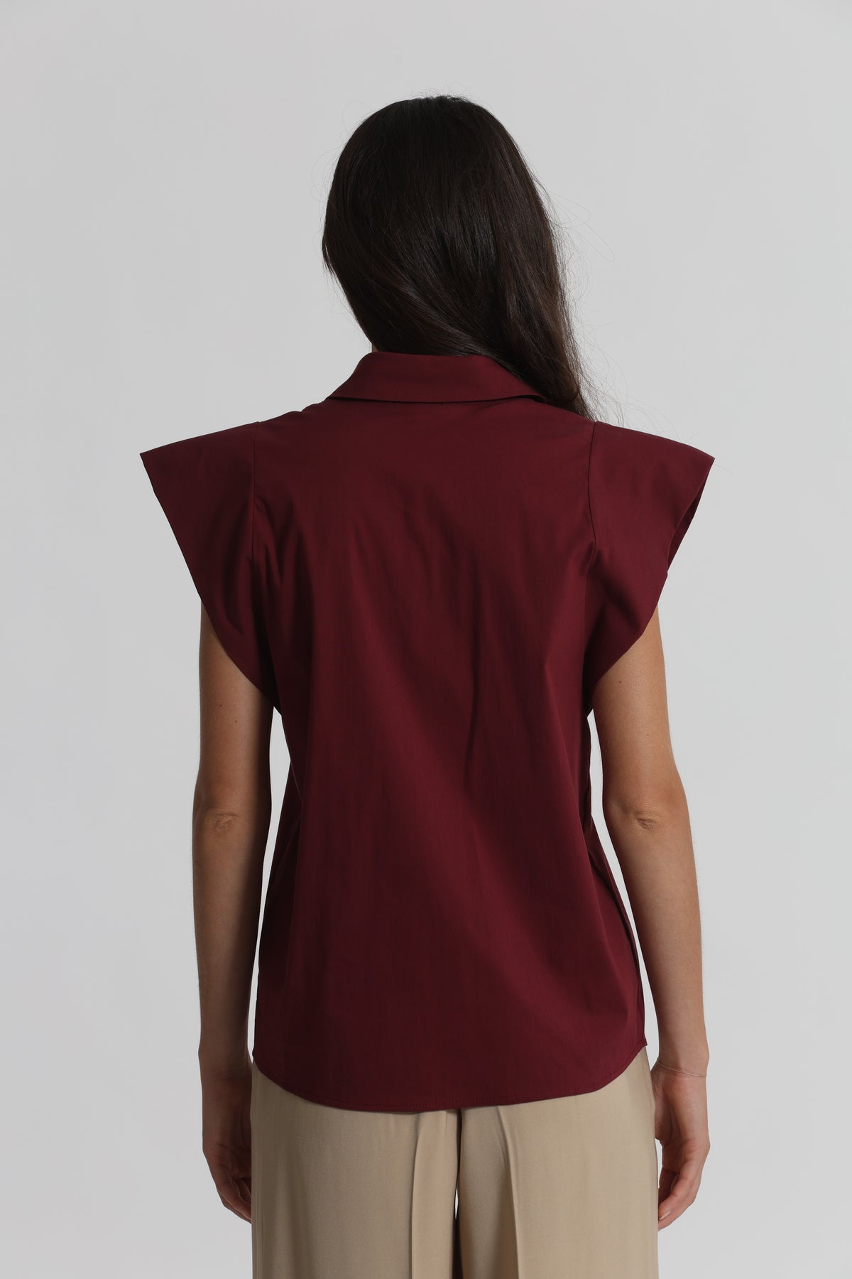 CAMICIA IN COTONE CON MANICA ALETTA