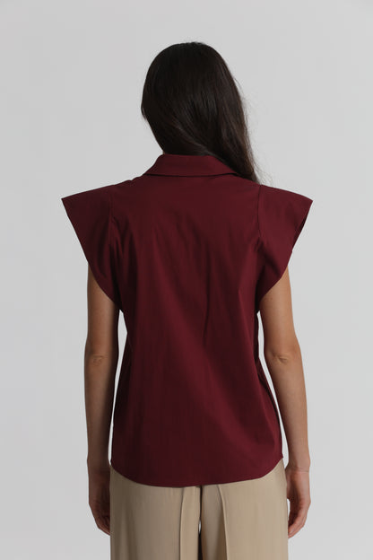 CAMICIA IN COTONE CON MANICA ALETTA