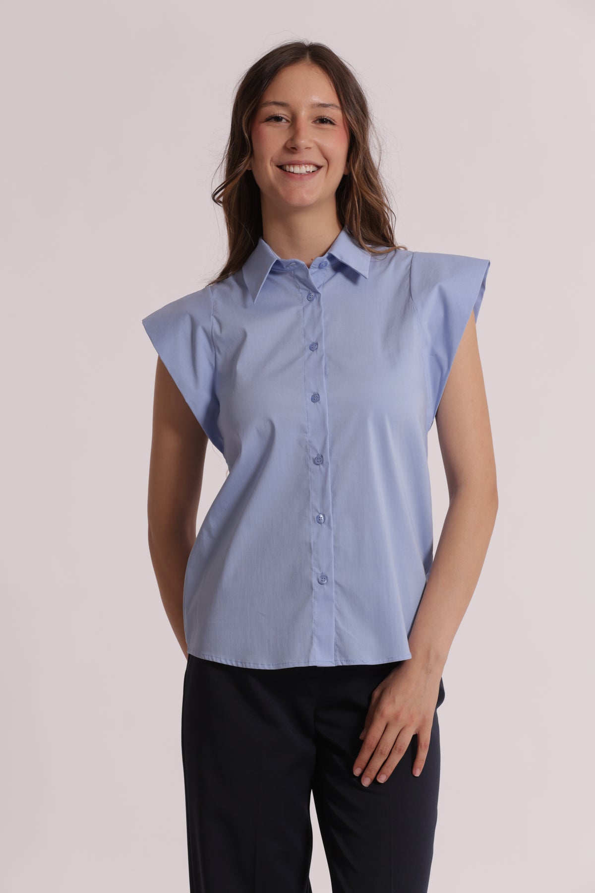 CAMICIA IN COTONE CON MANICA ALETTA