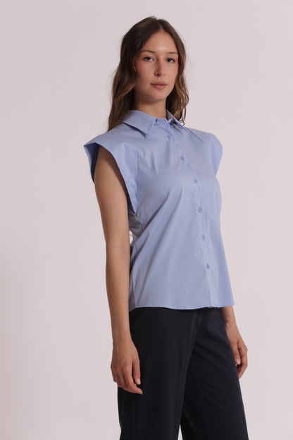CAMICIA IN COTONE CON MANICA ALETTA