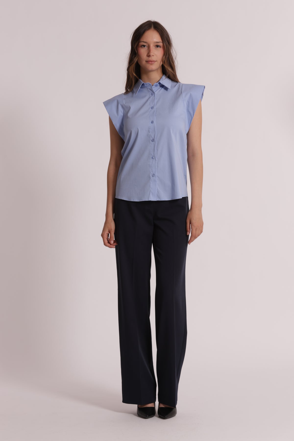 CAMICIA IN COTONE CON MANICA ALETTA