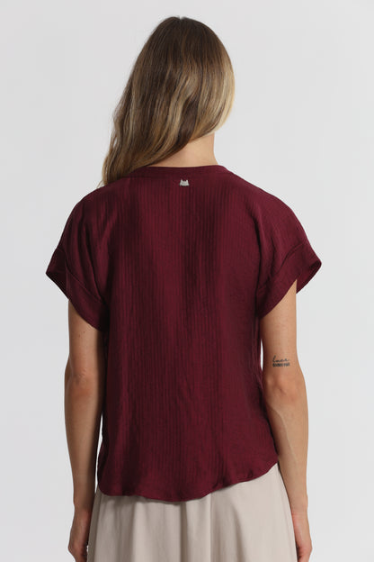 BLUSA CON COLLO ALLA COREANA IN CREPONNE