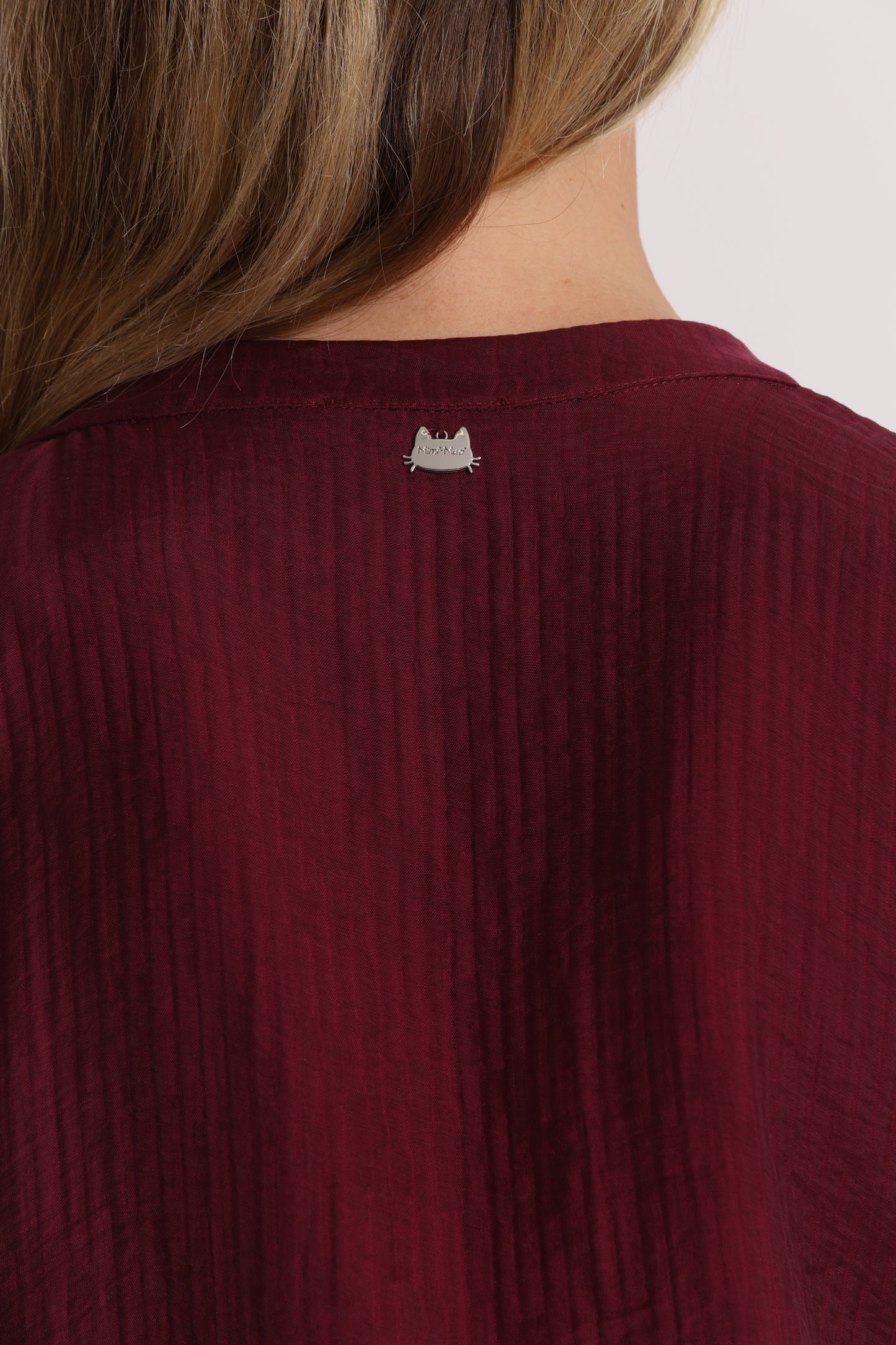 BLUSA CON COLLO ALLA COREANA IN CREPONNE