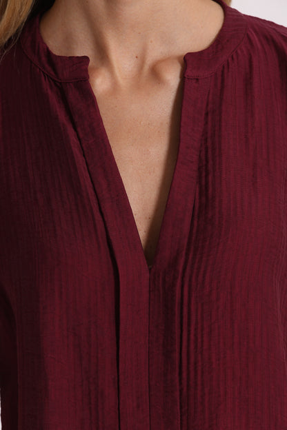 BLUSA CON COLLO ALLA COREANA IN CREPONNE