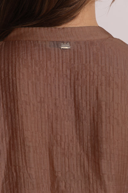 BLUSA CON COLLO ALLA COREANA IN CREPONNE