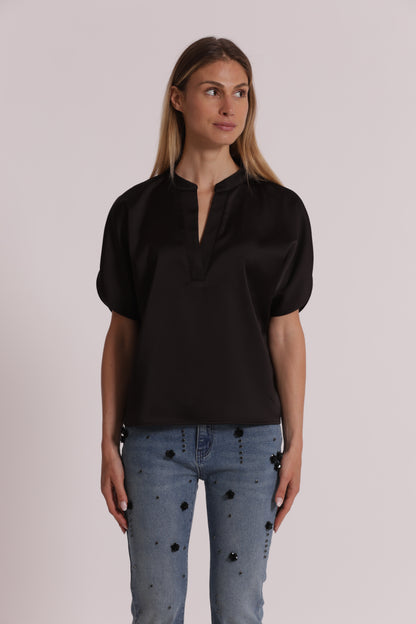 BLUSA MEZZE MANICHE A TULIPANO
