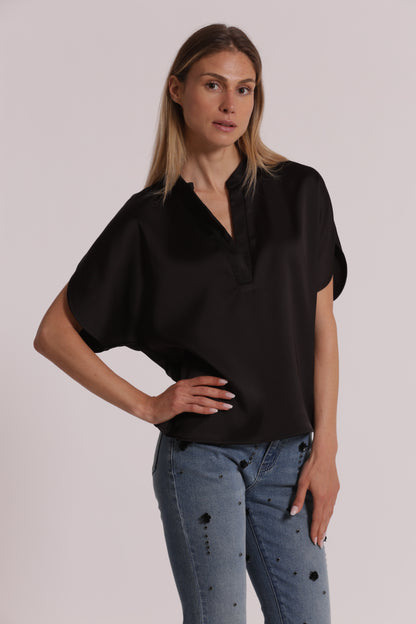 BLUSA MEZZE MANICHE A TULIPANO