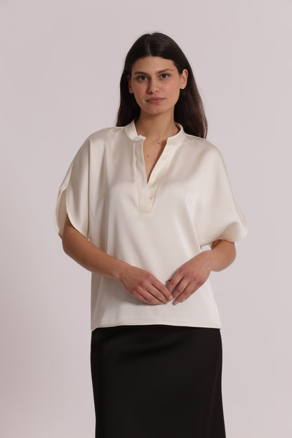 BLUSA MEZZE MANICHE A TULIPANO