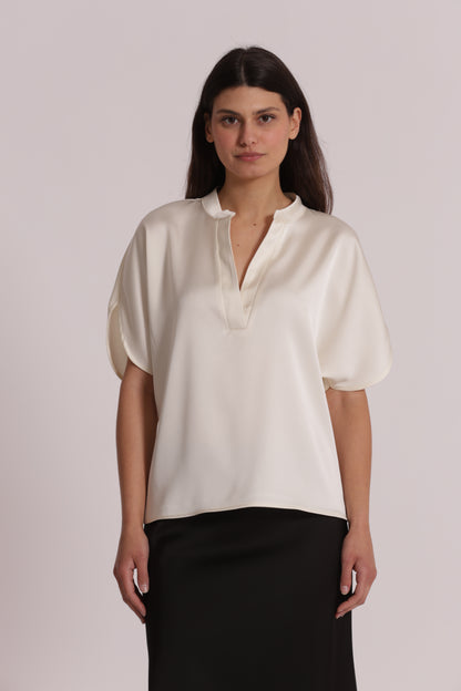 BLUSA MEZZE MANICHE A TULIPANO