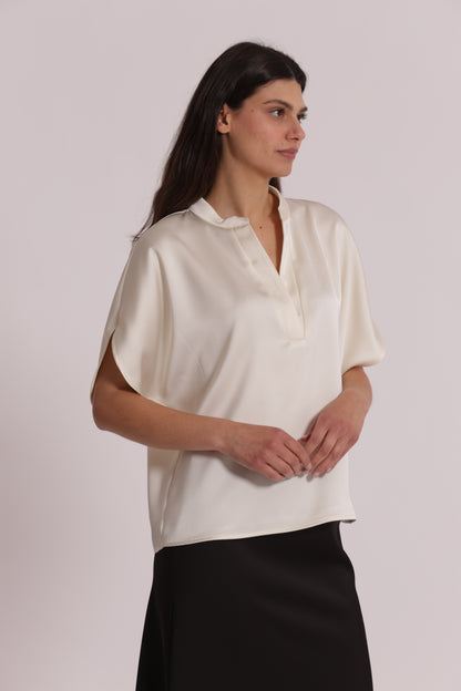 BLUSA MEZZE MANICHE A TULIPANO