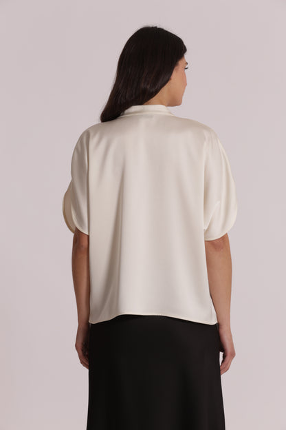 BLUSA MEZZE MANICHE A TULIPANO