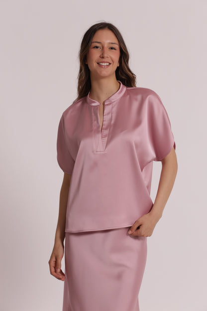 BLUSA MEZZE MANICHE A TULIPANO