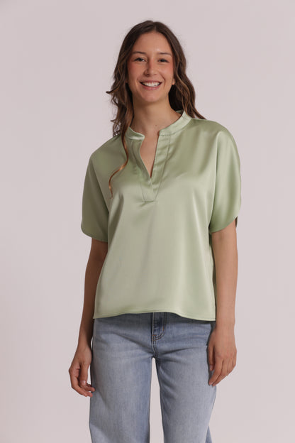 BLUSA MEZZE MANICHE A TULIPANO