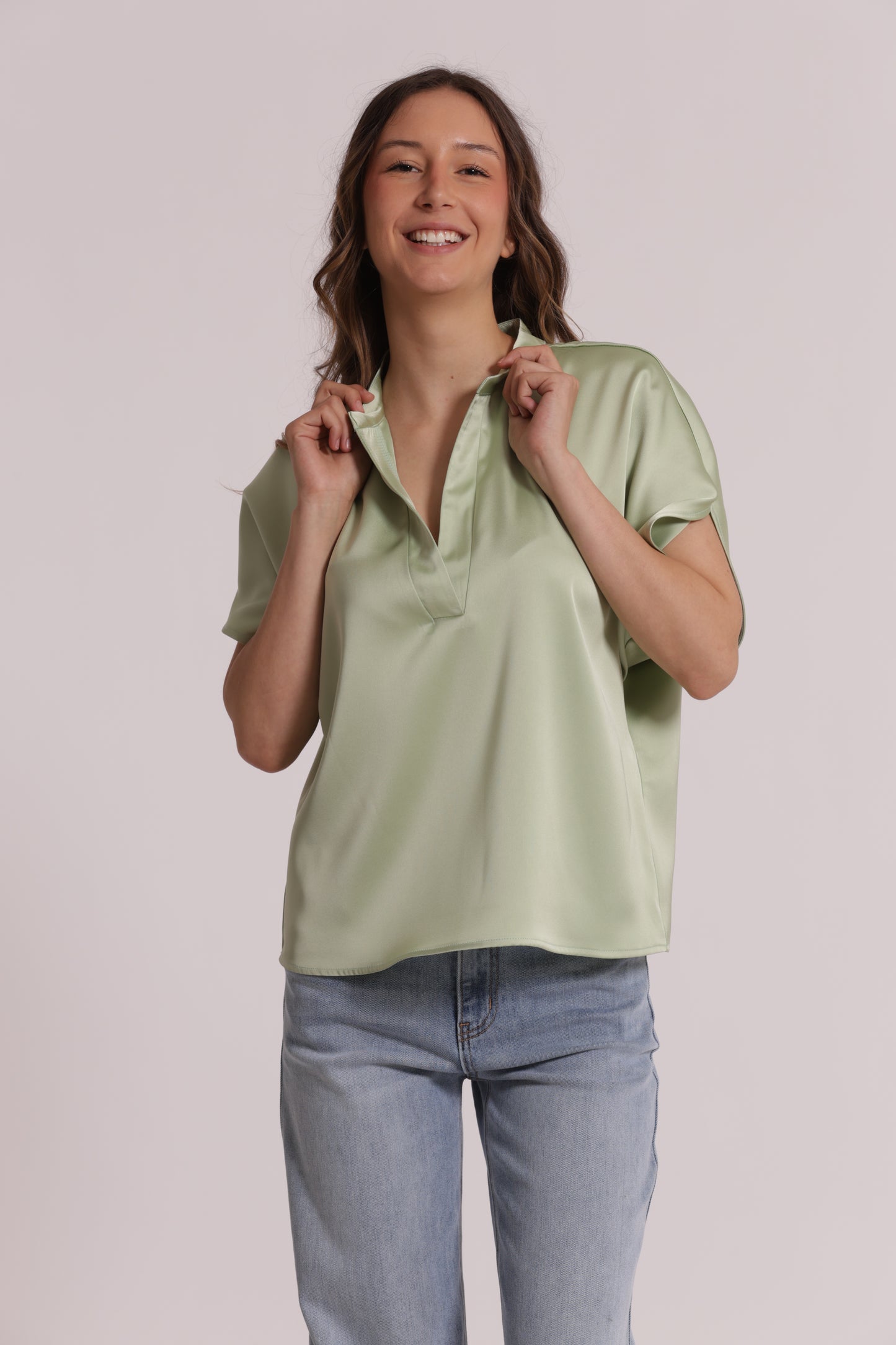 BLUSA MEZZE MANICHE A TULIPANO