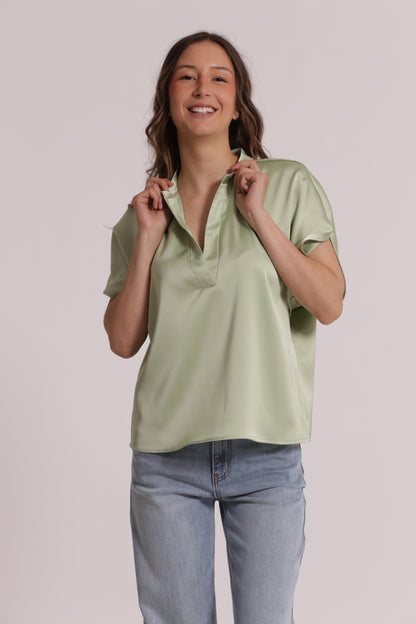 BLUSA MEZZE MANICHE A TULIPANO