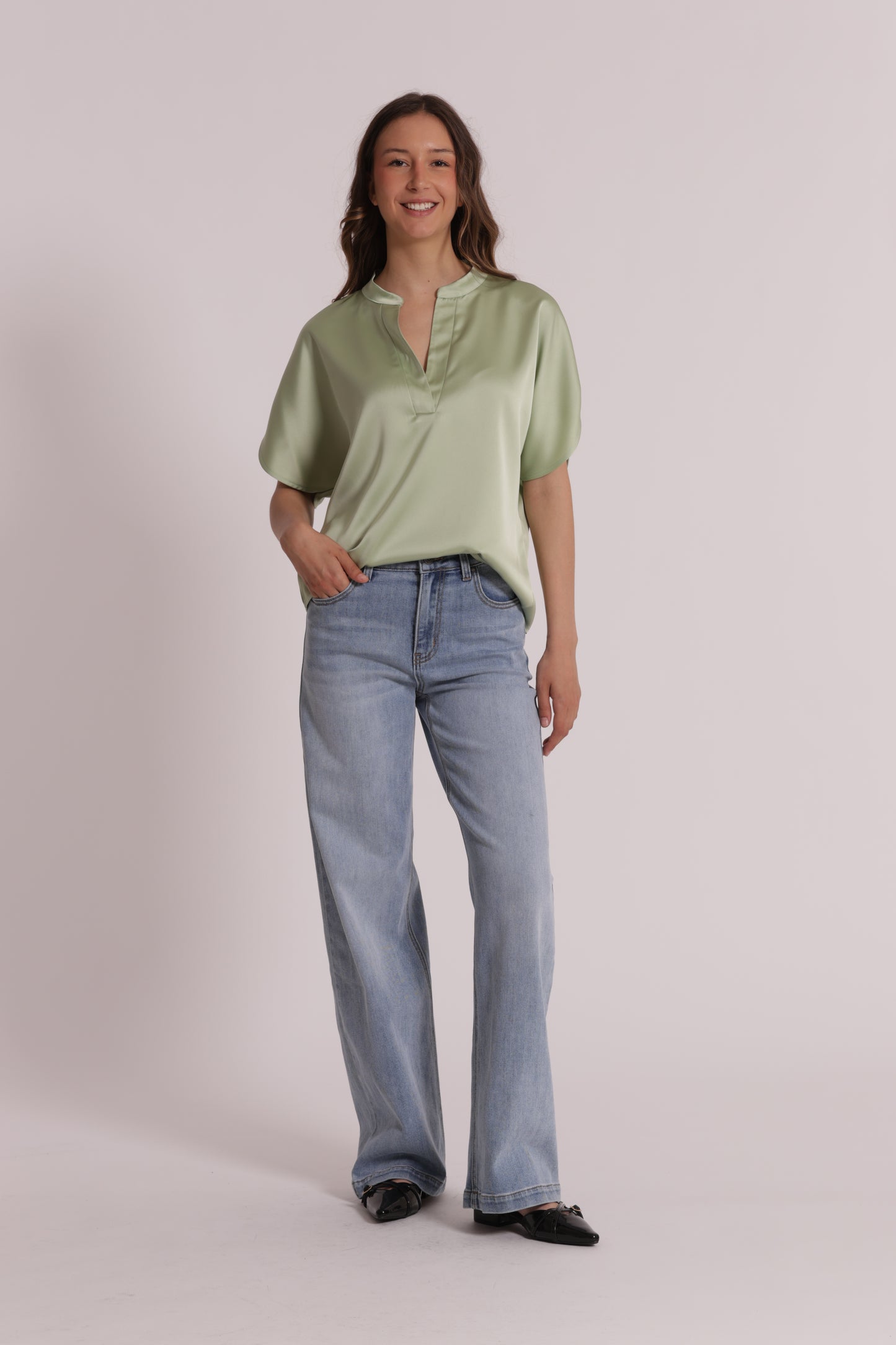 BLUSA MEZZE MANICHE A TULIPANO