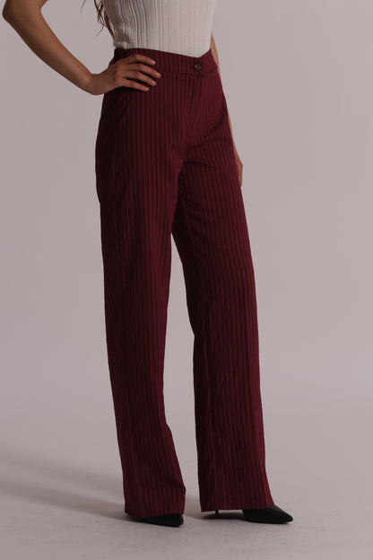 PANTALONE PALAZZO CON ELASTICO DIETRO A RIGHE