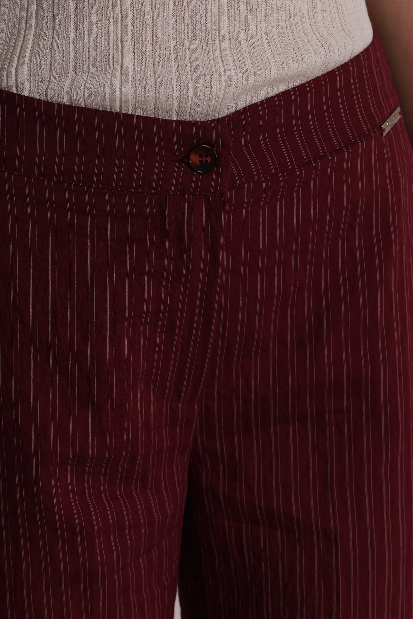 PANTALONE PALAZZO CON ELASTICO DIETRO A RIGHE