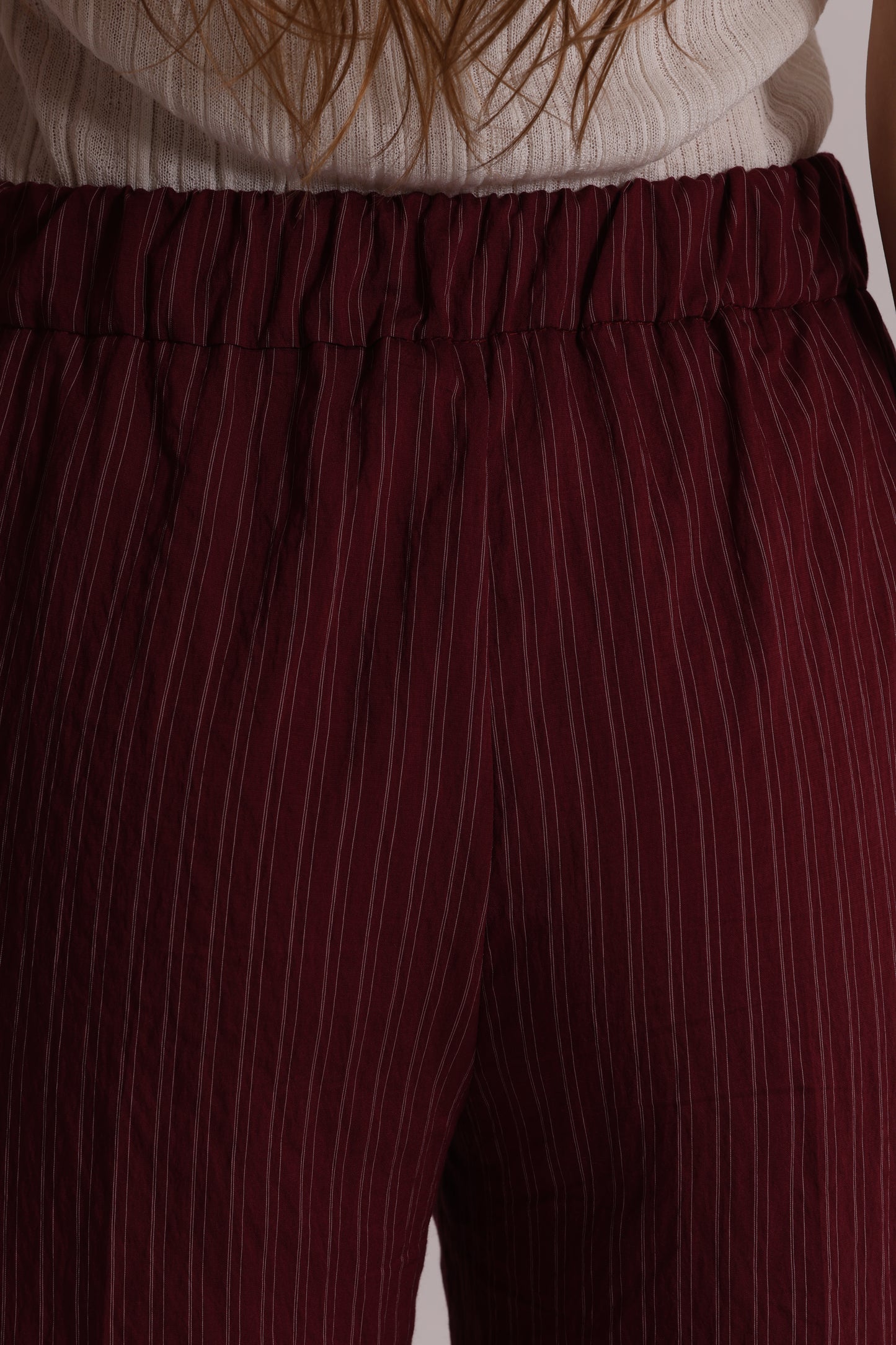 PANTALONE PALAZZO CON ELASTICO DIETRO A RIGHE