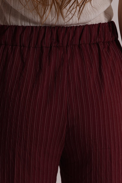 PANTALONE PALAZZO CON ELASTICO DIETRO A RIGHE