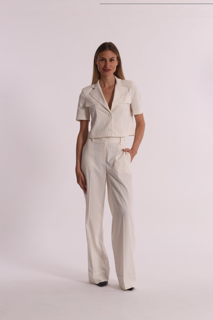 PANTALONE PALAZZO GESSATO