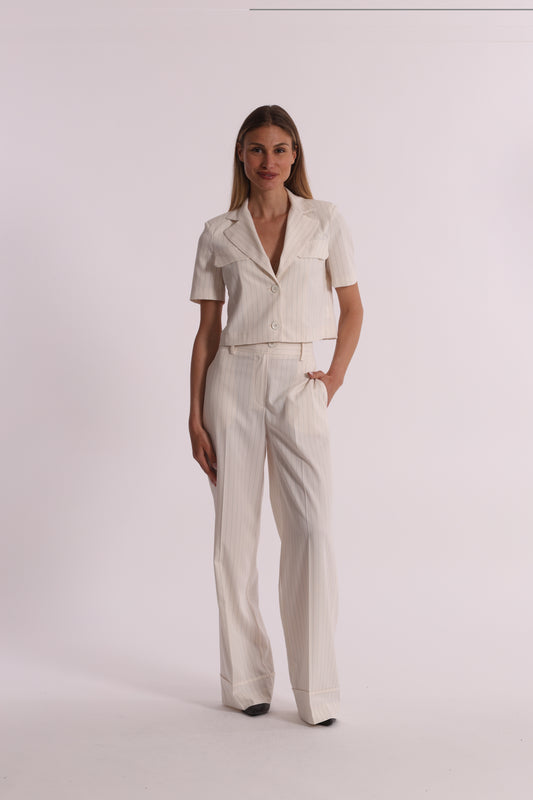 PANTALONE PALAZZO GESSATO